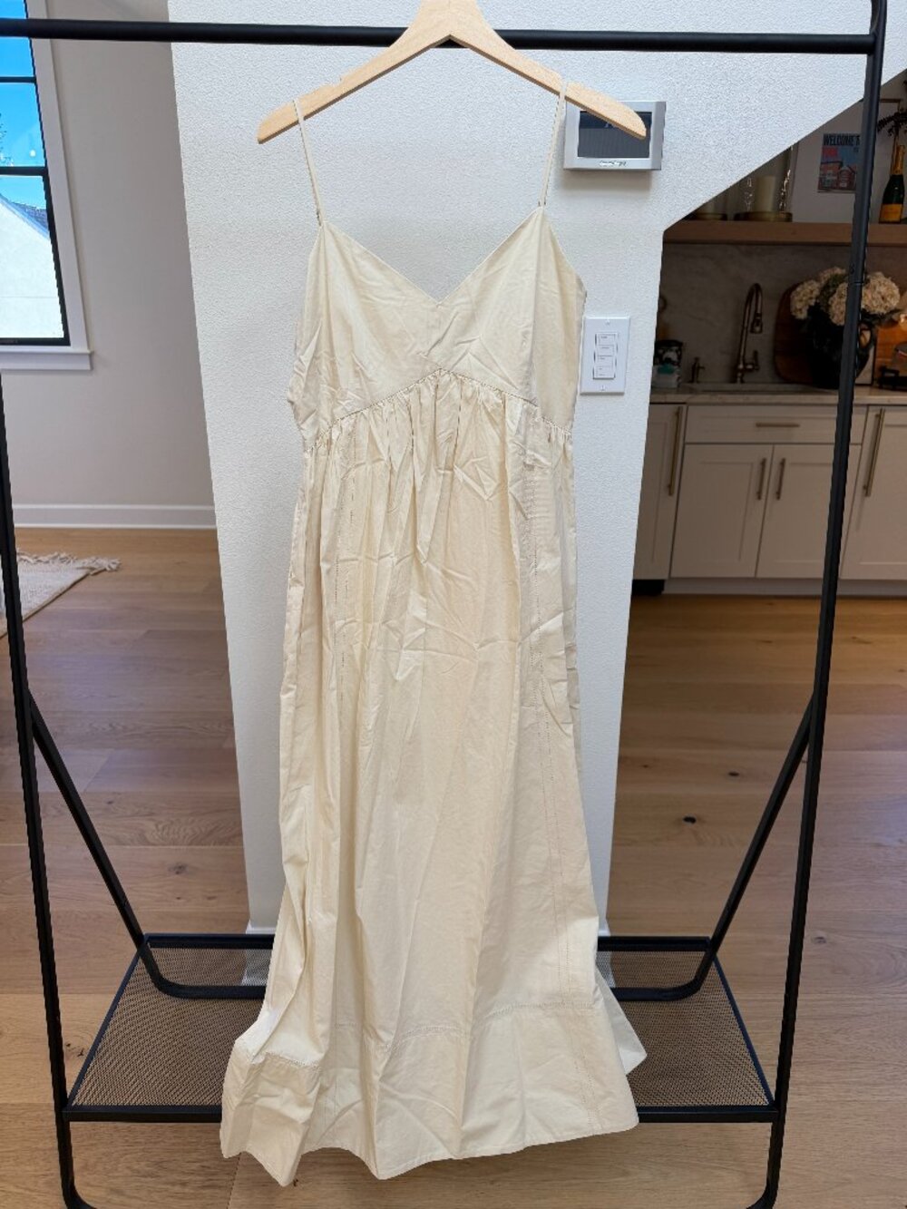 Jenni Kayne Peninsula Dress Ivory V Neck Maxi Dress Size Small